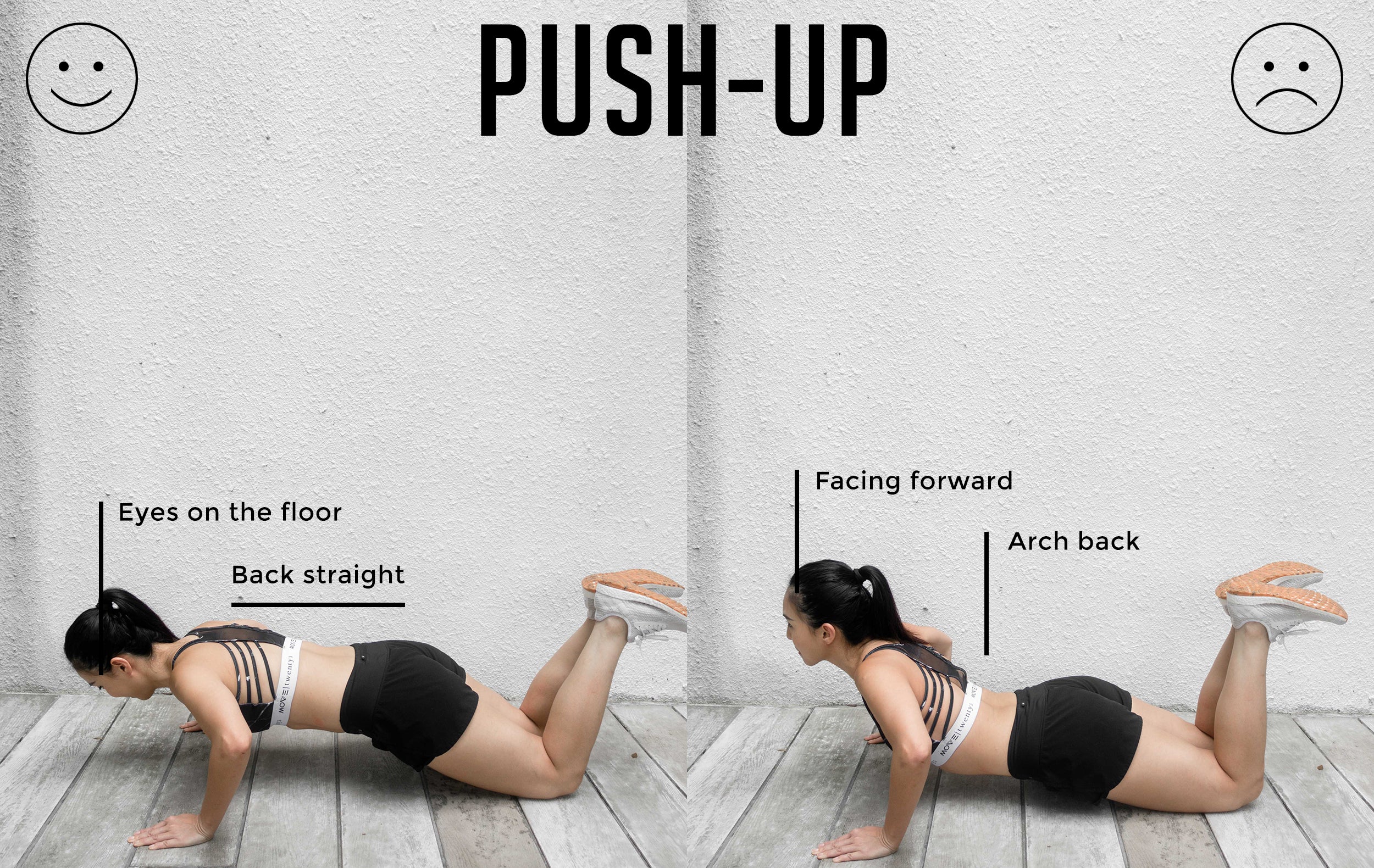 Push-Up Good Versus Bad Form