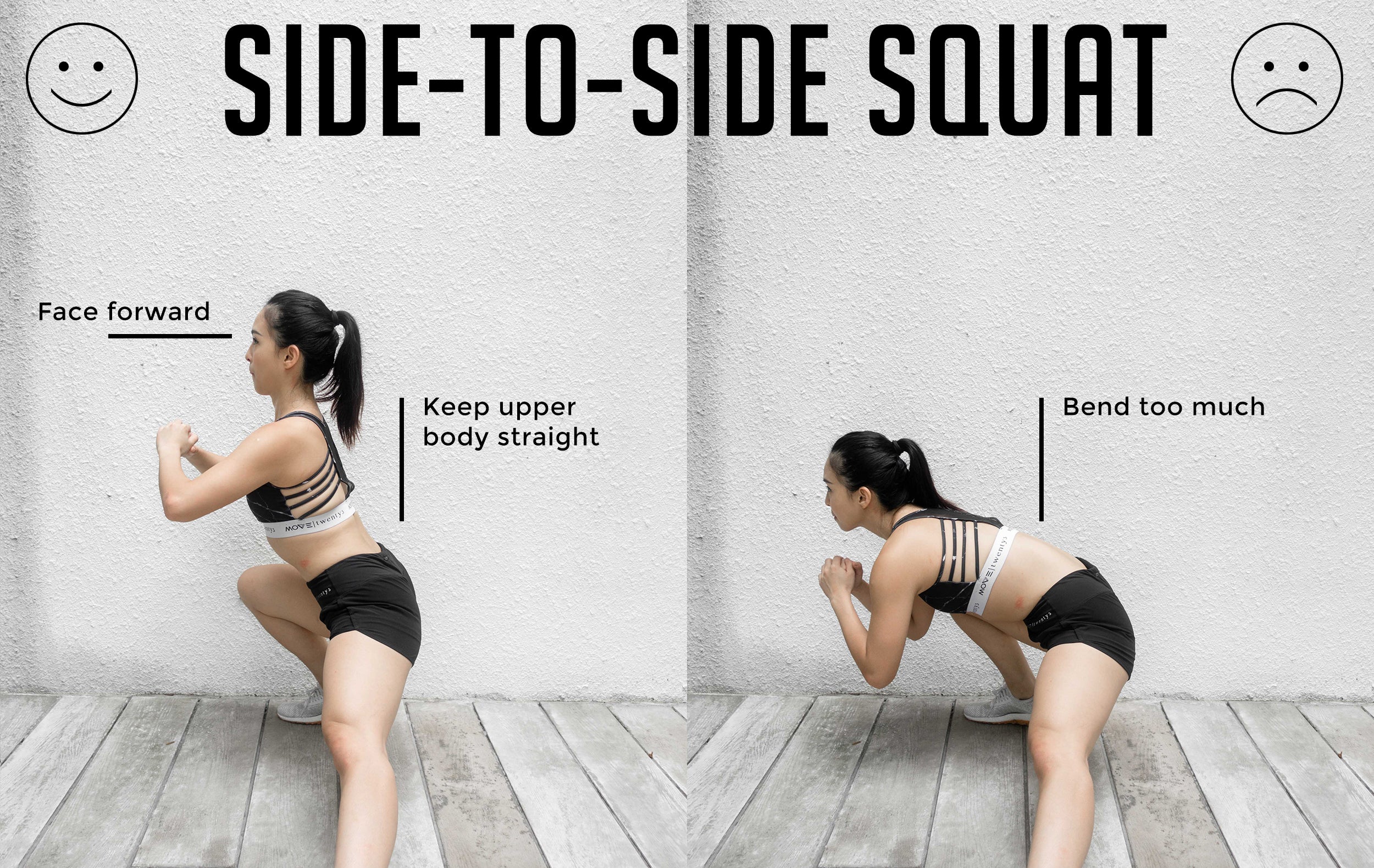 Side-To-Side Squat Good Versus Bad Form