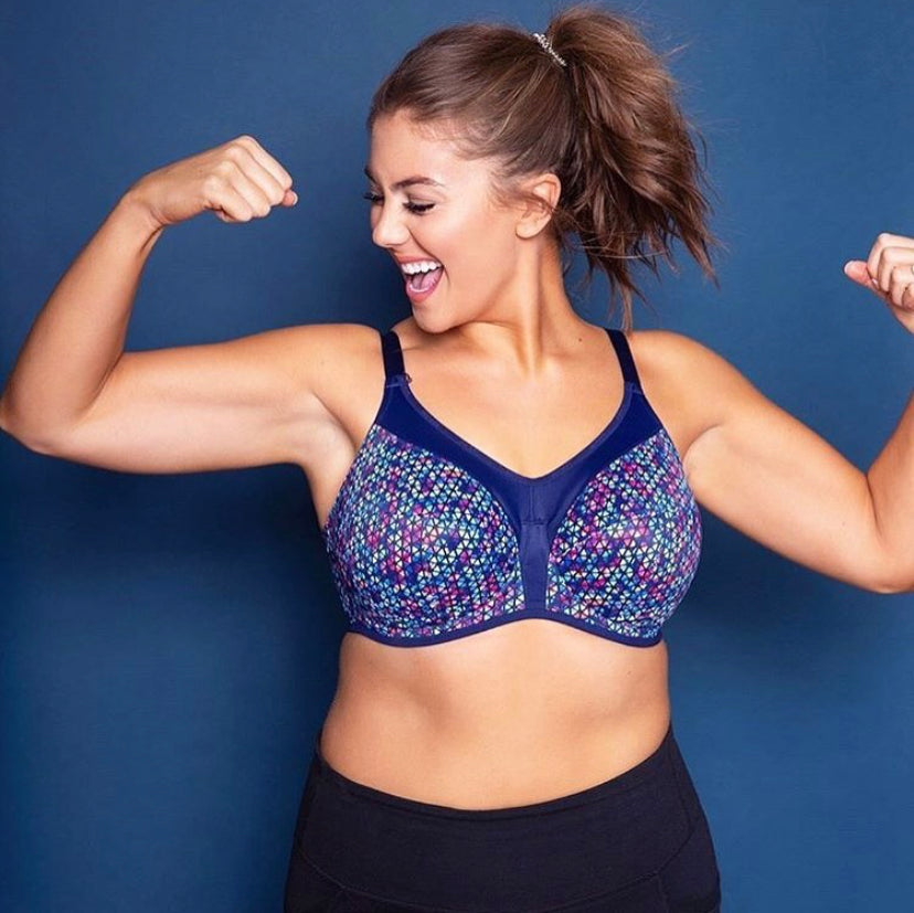 Energise Navy Geo Sports Bra from Elomi