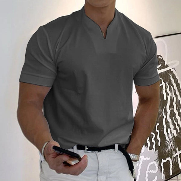 Short-sleeved V-neck athletic t-shirt