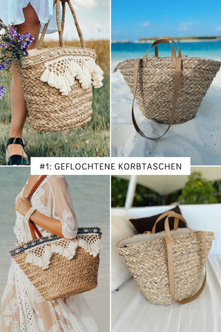 Große geflochtene Korbtasche