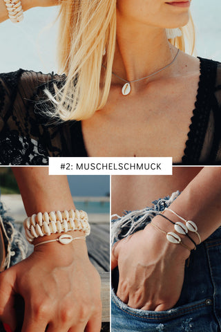 Muschelschmuck Ohrringe Muschelkette Armband