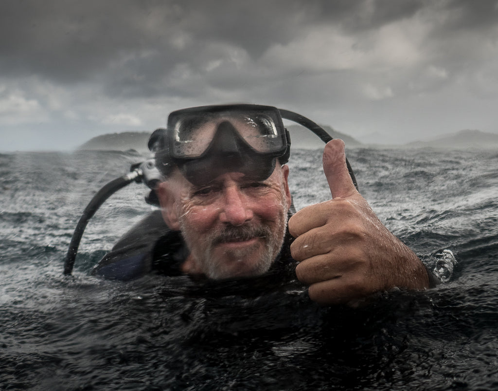 Daniel Pearl wearing Prescription Scuba Mask Made by UseMyFrame