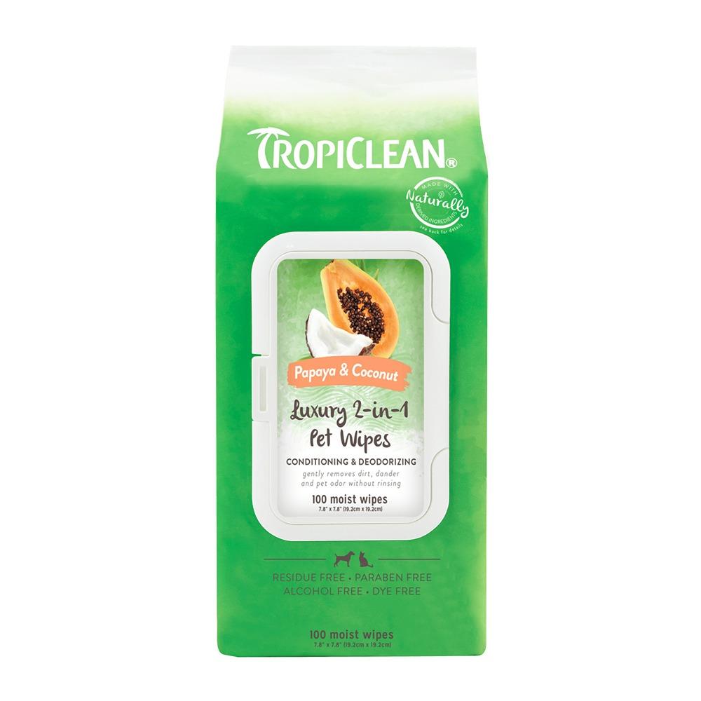 TropiClean Luxury 2-in-1 Pet Wipes 100pk - Petstock product image