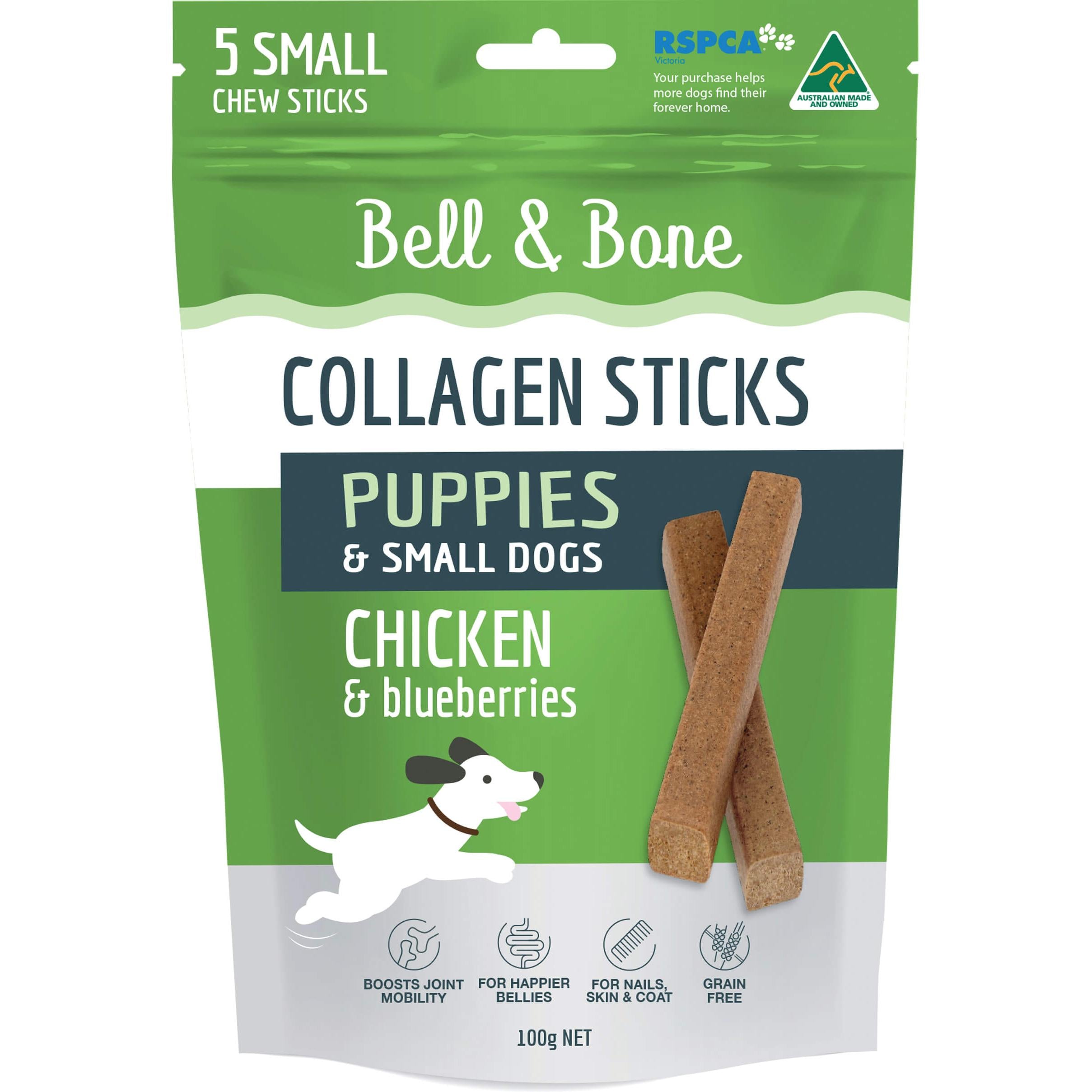 Bell & Bone Chicken Collagen Sticks Puppy & Small Dog Treats 100g | Petstock