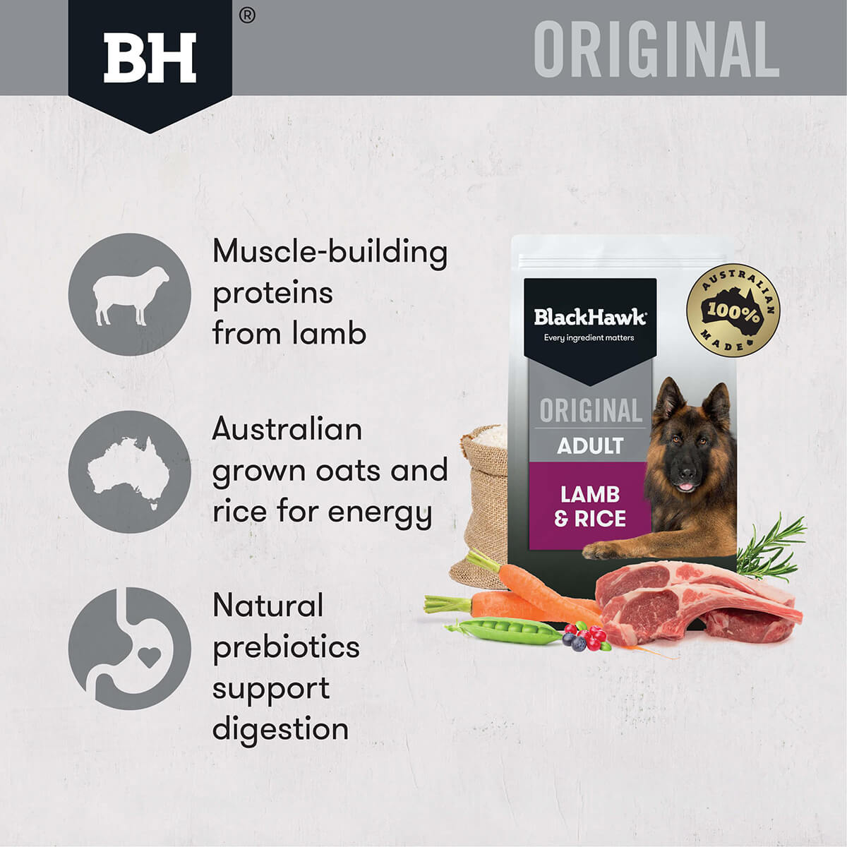 black hawk lamb and rice puppy 20kg