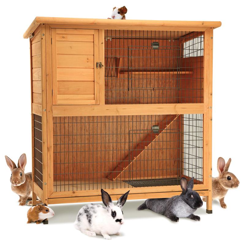 large 2 story rabbit hutch