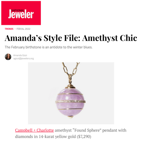 Amanda's Style File Amethyst Chic Campbell + Charlotte Jewelry 