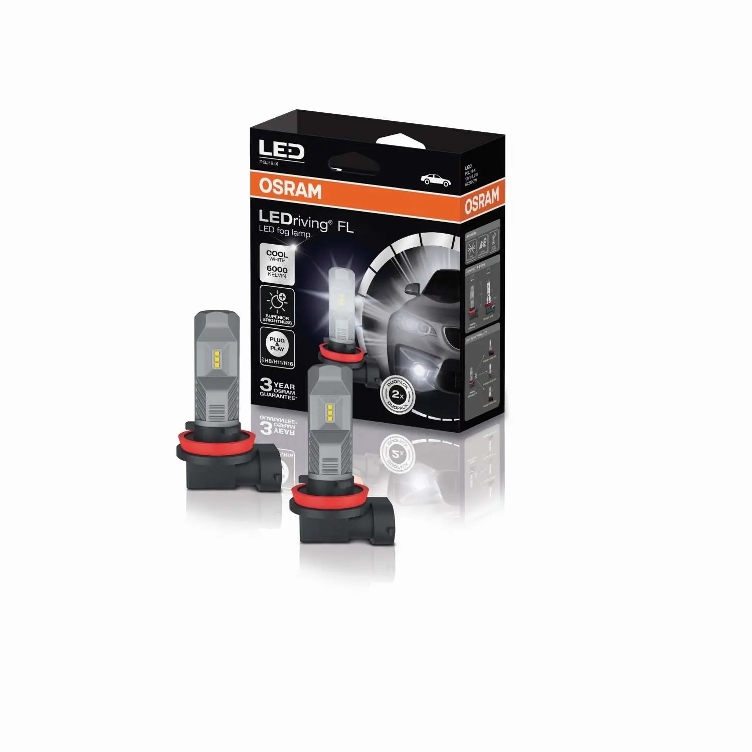 LEDriving® FOG LAMP H8/H11/H16 12V 2 St. OSRAM - Samsuns Group