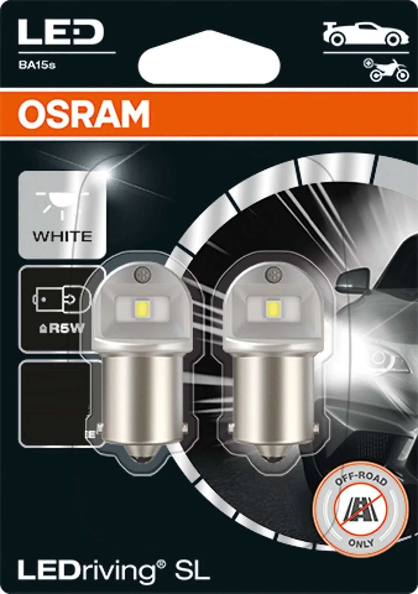 LEDriving® SL ~R5W BA15s 0.5W 12V 6000K 50 lm White 2 St. OSRAM - Samsuns Group