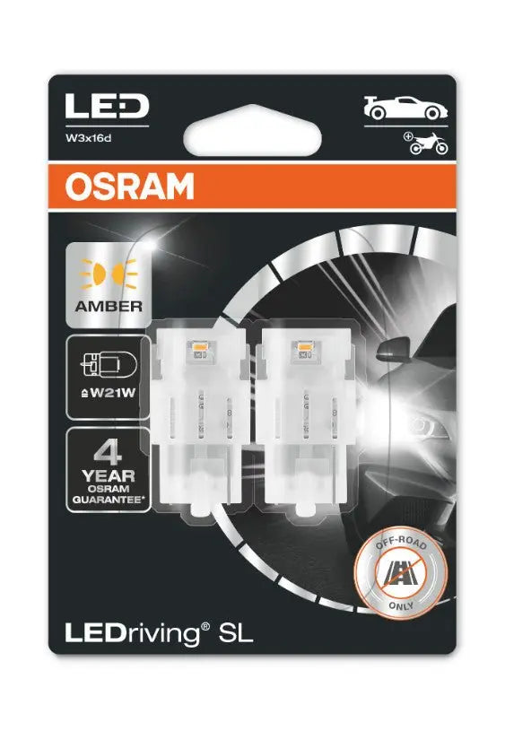 W21W LEDriving SL Amber 12V Blister 2 St. OSRAM - Samsuns Group