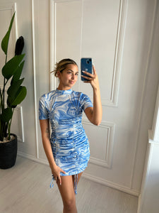 Blue Jess Marble Print Dress