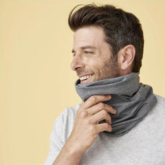 95% organic cotton snood, fantastic skin kind comfort for cold weather