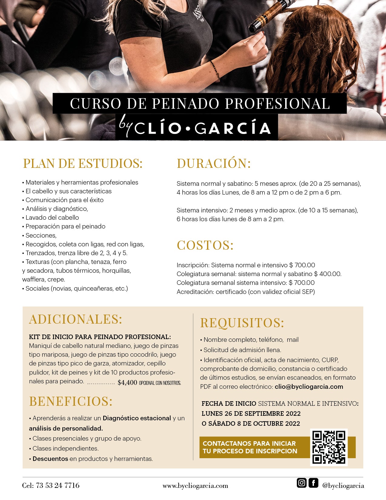 Curso de peinado profesional – SHOPBYCLIOGARCIA