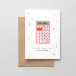 Girl Math Birthday Card - The Mercantile at Mill + Grain