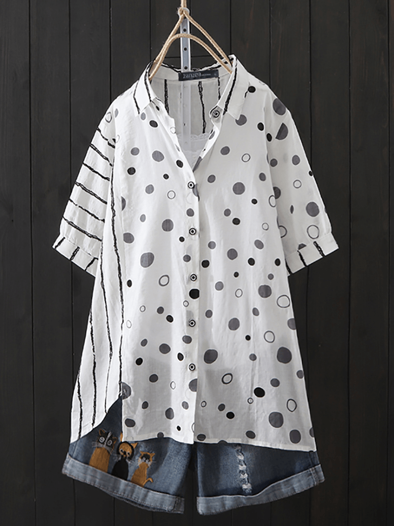 Blusa con estampado de lunares