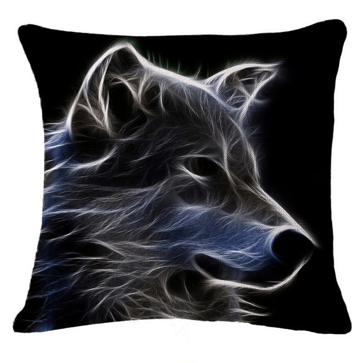 Honana 45X45Cm Home Decoration Black 3D Fluorescence Animals 6 Optional Patterns Cotton Linen Pillowcases Sofa Cushion Cover - MRSLM