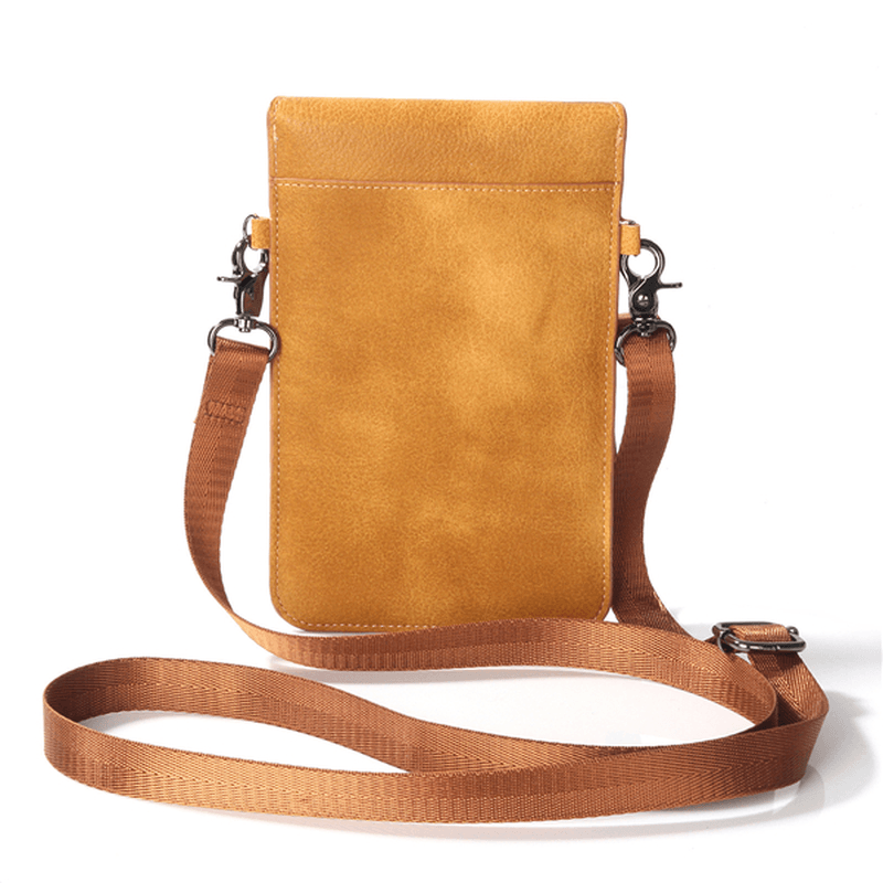 Vintage PU Leather Card Holder 6Inch Phone Bag Shoulder Bag Crossbody ...