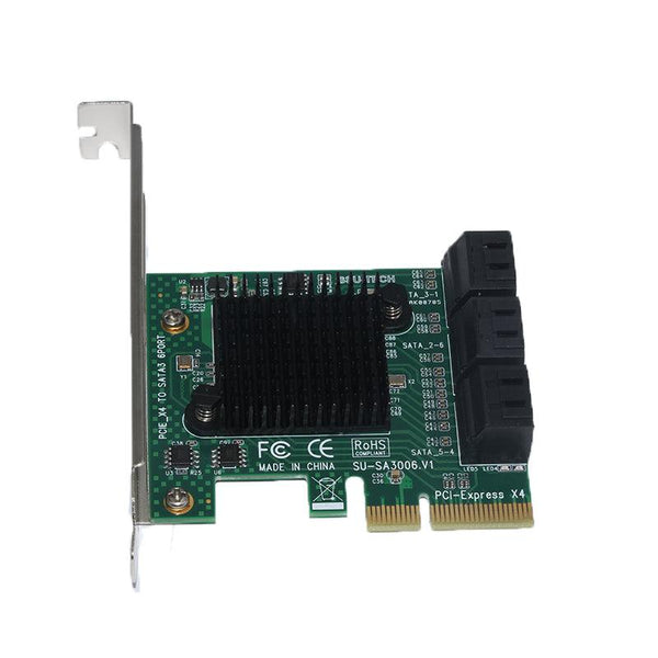 SSU SA3006 PCI - E to SATA 3.0 Expansion Card With Six - Port 6Gbps for Desktop Computer - MRSLM