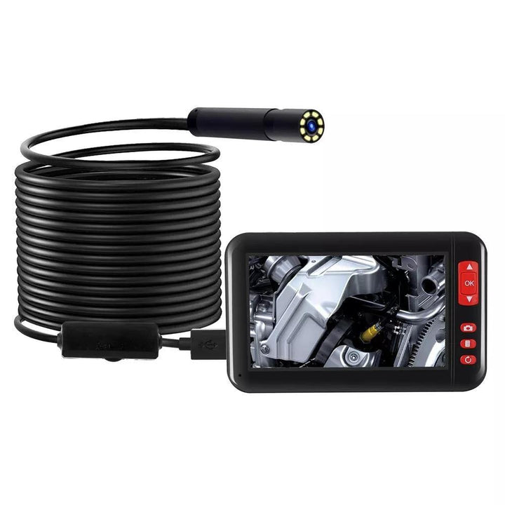 F200 4.3inch HD 1080P Digital Borescope 8MM Camera Diameter Built-in Rechargeable Lithium Battery With Adjustable Brightness 8LEDs 2m/5m/10m Soft Wire - MRSLM