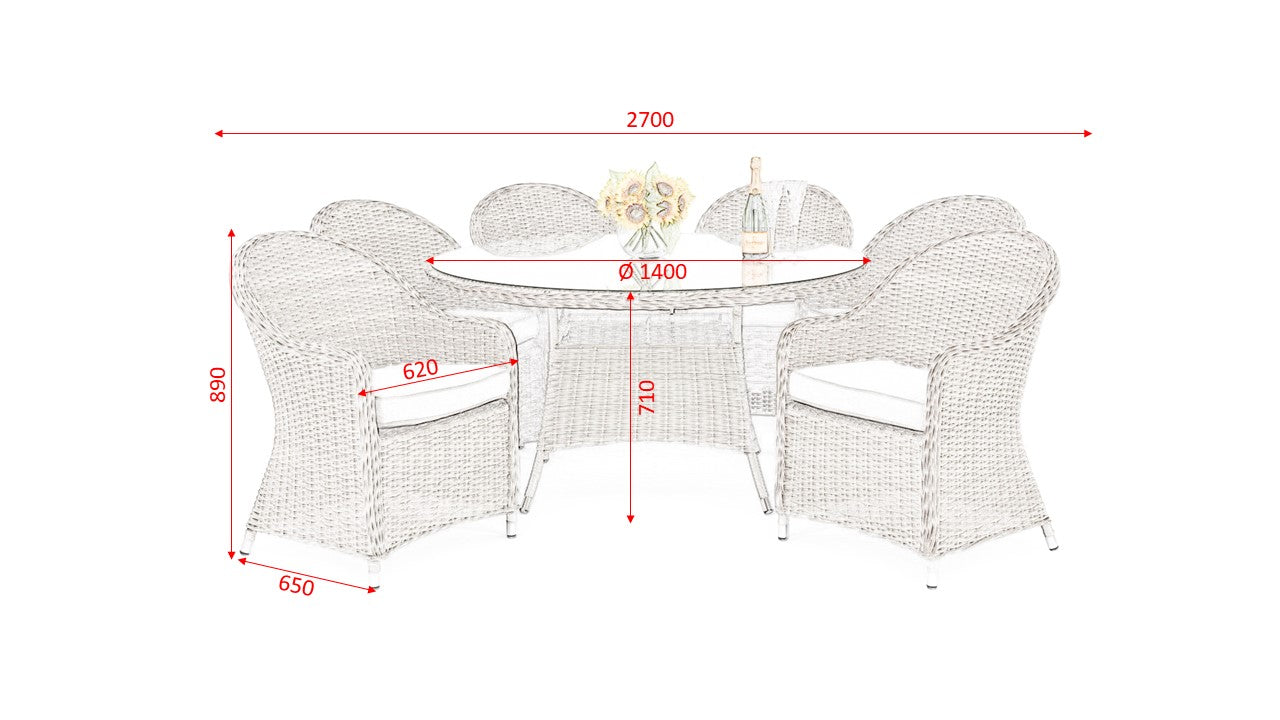 havana 6 seater round set