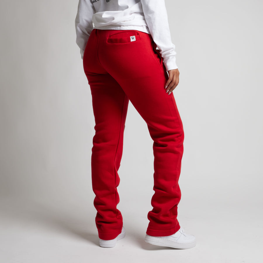 Puff Print Straight Leg Sweatpants (Red/White)