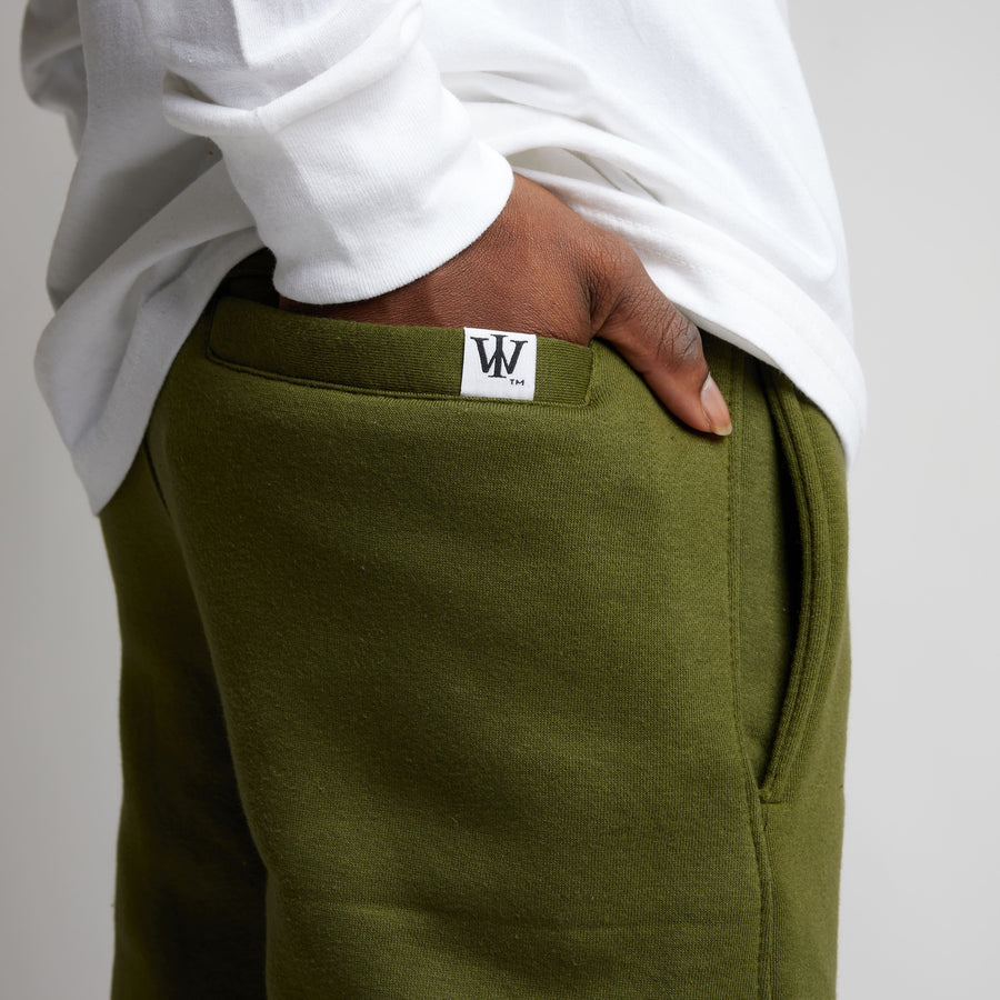 Puff Print Straight Leg Sweatpants (Olive/Yellow)