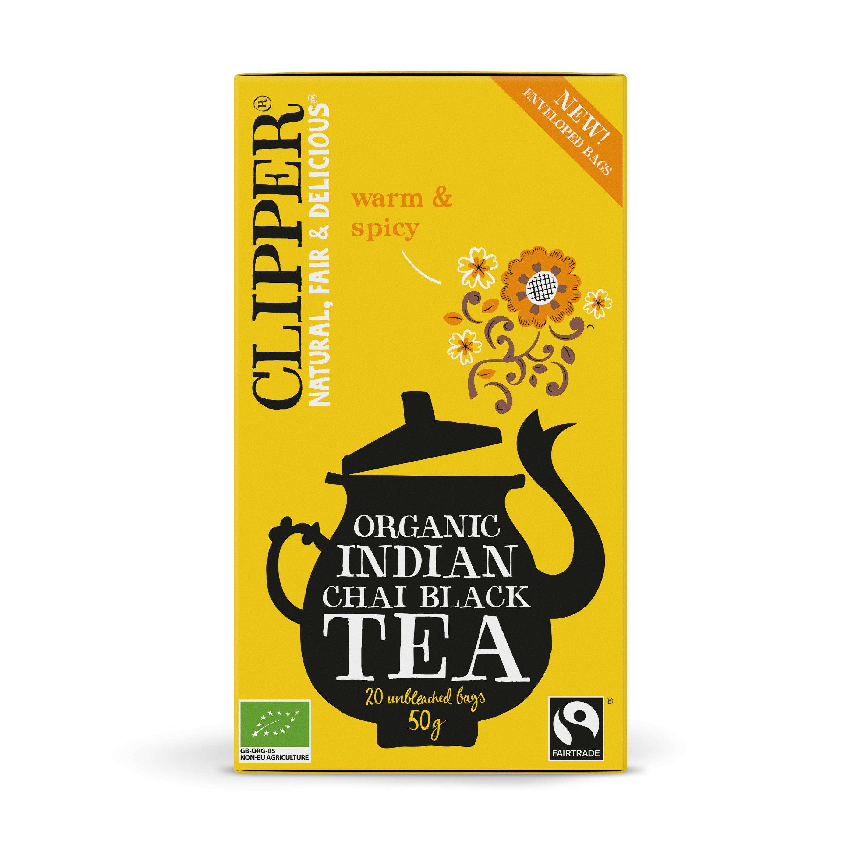 Clipper Fairtrade Organic Indian Chai Black Tea 20 Bags 60g - $ –  Natural Health Organics