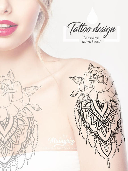 Hedendaags 4 amazing half sleeve Mandala tattoo design digital download CF-55