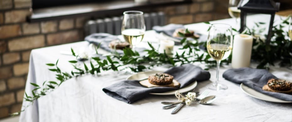 Custom linen tablecloth, light gray