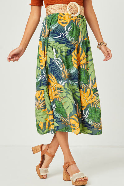 Womens Tropical Leaf Print Skirt – HLA WS