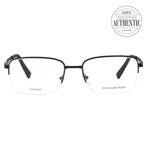 Ermenegildo Zegna Rectangular Eyeglasses EZ5025 029 Chocolate 54mm 5025