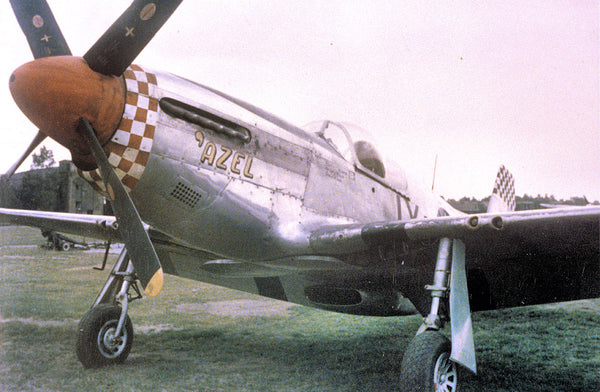 An F-6 Mustang (IX-H, serial number 42-103213) nicknamed "'Azel" of the 10th Photographic Reconnaissance Group at Chalgrove Airfield