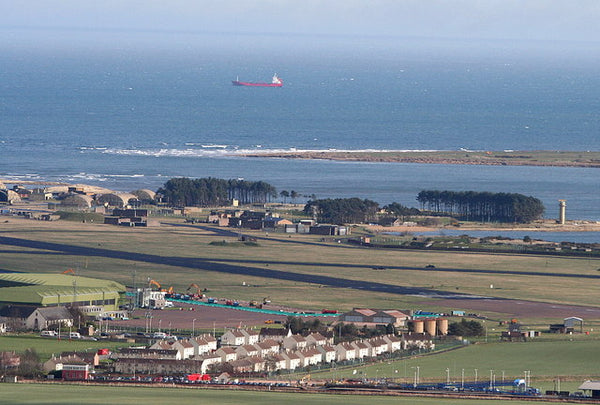 Aerial view looking east over RAF Leuchars