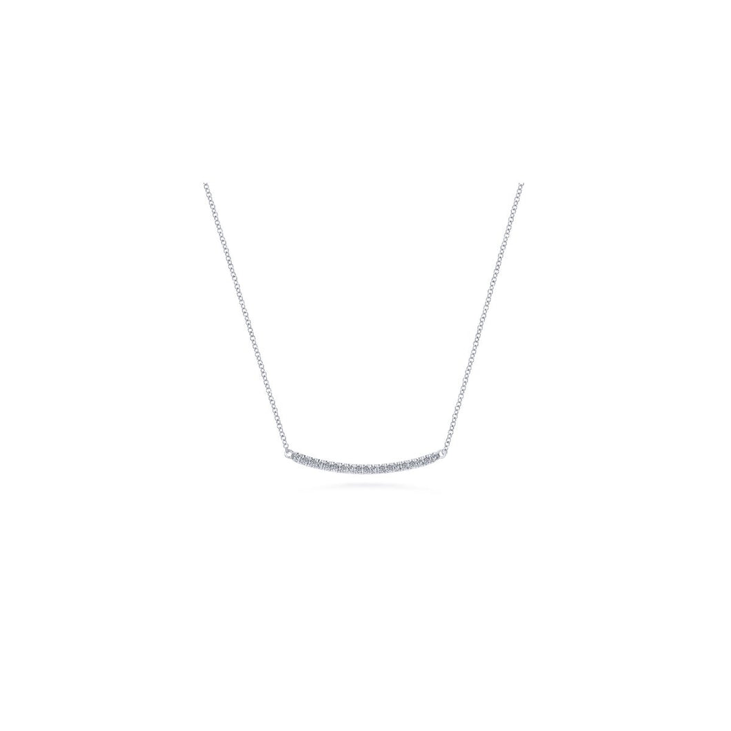 Gabriel & Co White Gold Curved Diamond Bar Necklace NK4273W45JJ – Fifth ...