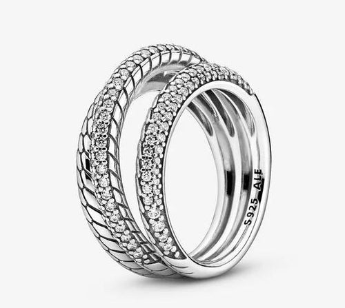 Pandora Timeless Pavé Crossover Dual Band Ring