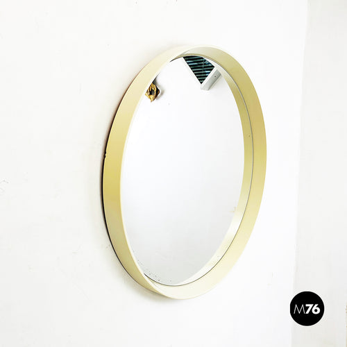 Modern Oval White Plastic Mirror by Carrara & Matta, 1980s