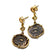 14k Gold Earrings with Diamonds, First Revolt, Genuine Ancient Coins, 6347