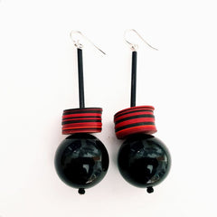 Recycled Plastic Disc Earrings By Christine Smalley