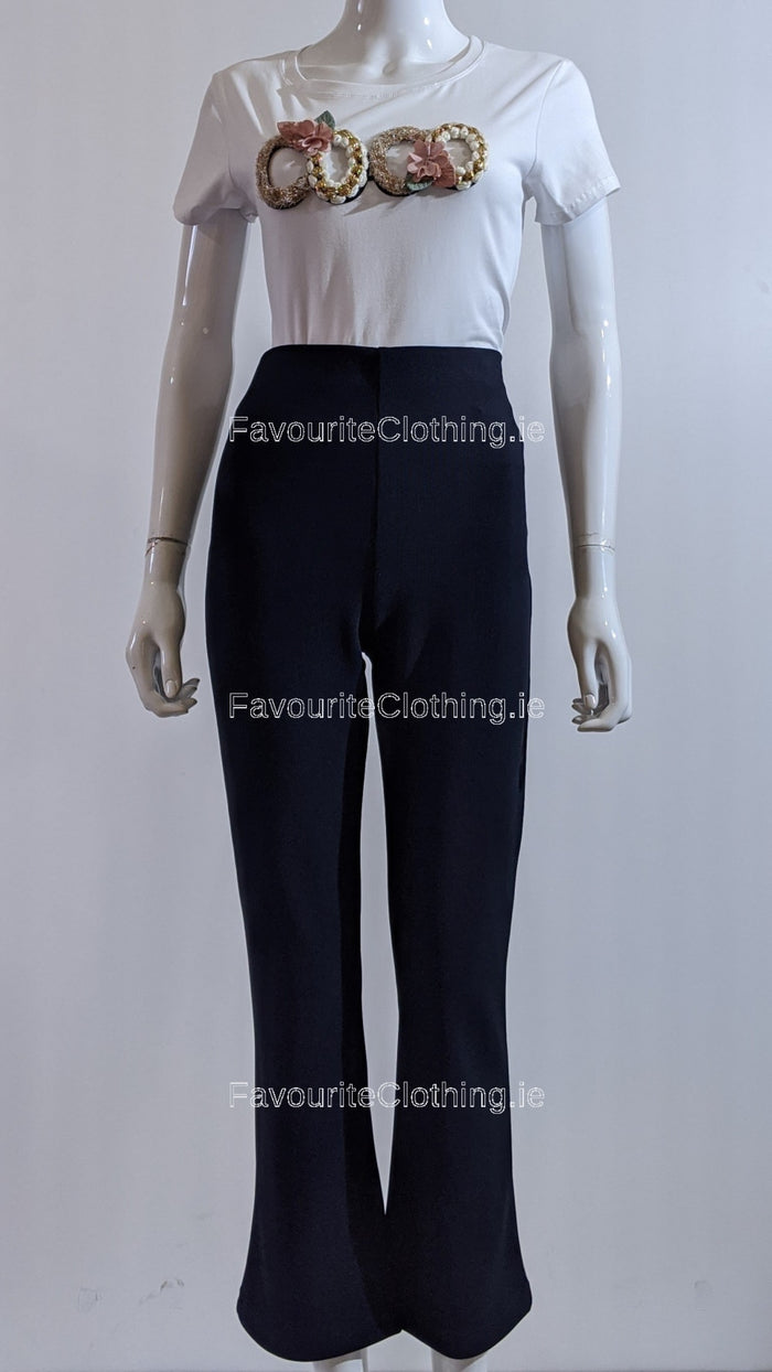Navy Comfortable Elasticated Trouser –