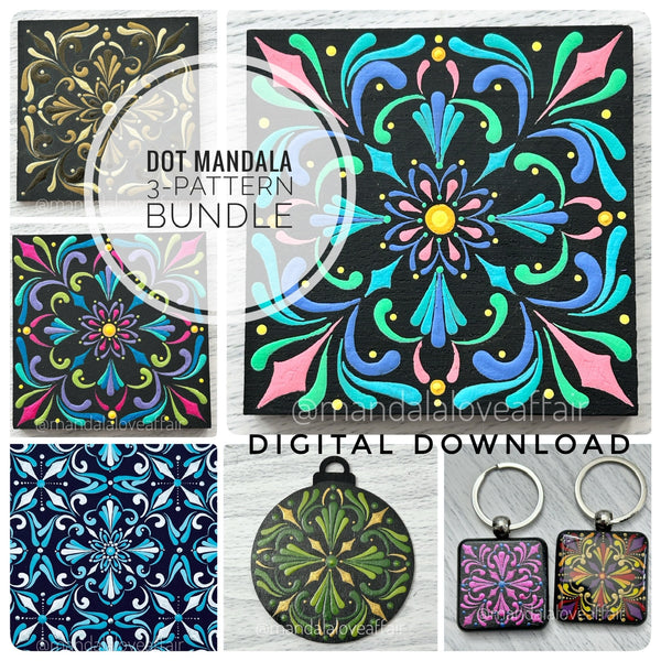 Dot Mandala Downloadable PDF Pattern - Delight - Wrap Around Mug