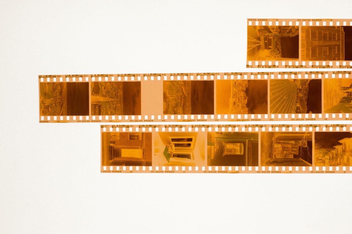 Strands of camera film
