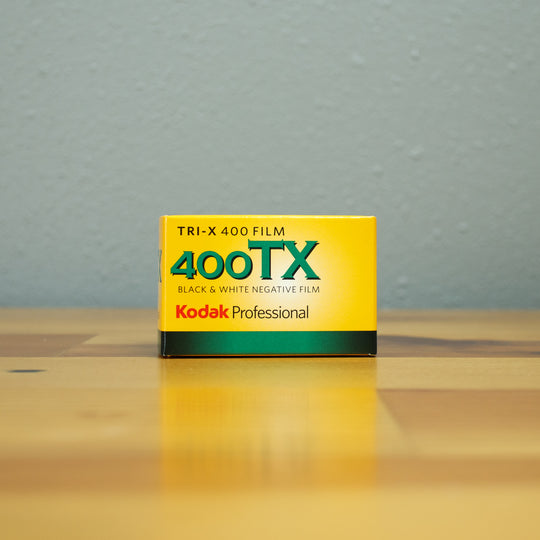 A product package of Kodak Tri-X 35mm black-and-white film.