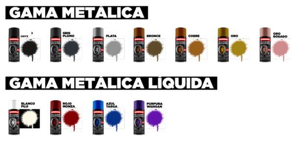 Colores disponibles en la gama metálica de SuperWrap