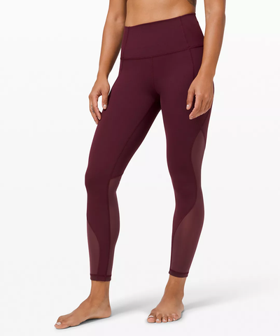 Lululemon Fit Physique Tight Leggings Knit Pockets High Waisted Rise Sheer  Mesh