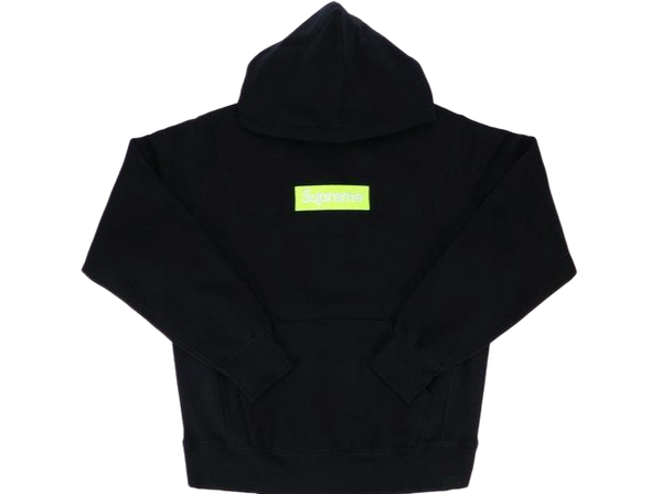 supreme box logo hoodie black neon