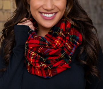 Red Buffalo Plaid Infinity Scarf