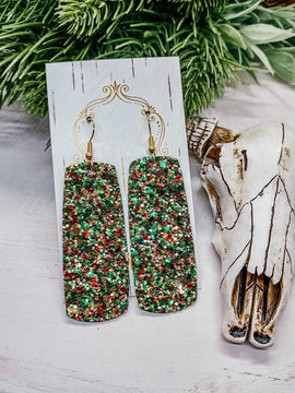 Christmas Glitter Bar Earrings