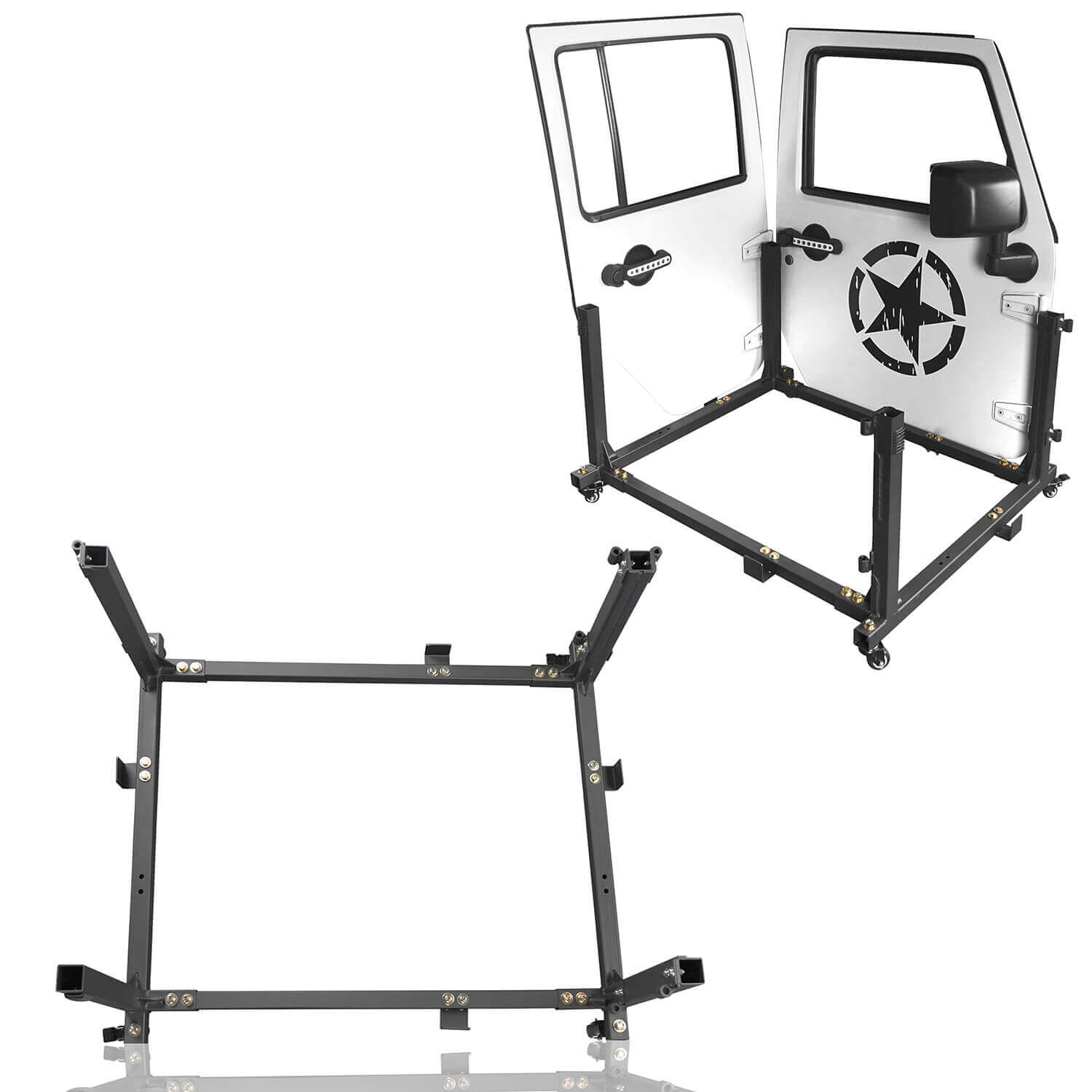 Door Storage Rack Steel Floor Style for 2007-2022 Jeep Wrangler JK JL & Jeep  Gladiator JT 4-Door - Ultralisk 4x4