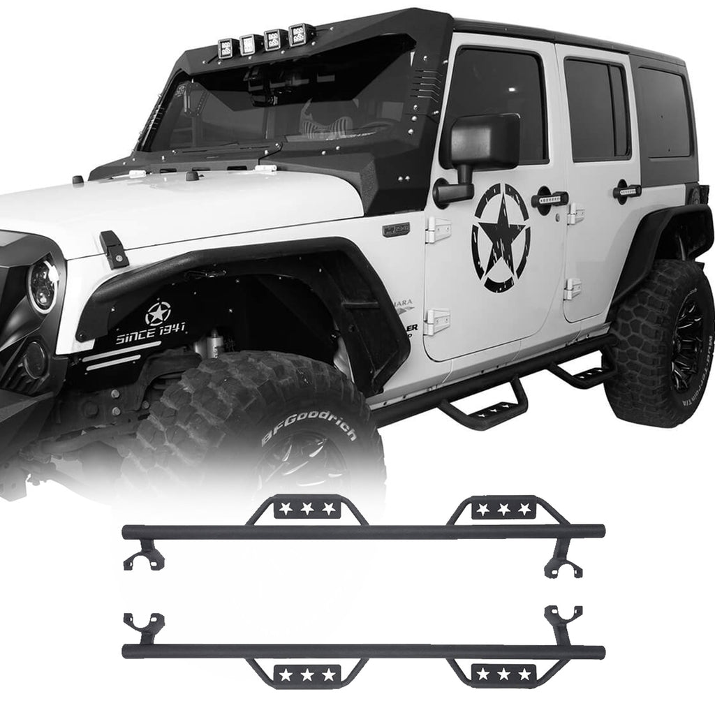 Jeep JK 4 Door Side Steps Wide Drop Nerf Bars Running Boards for 2007-2018 Jeep  Wrangler JK - ultralisk 4x4 – Ultralisk 4x4